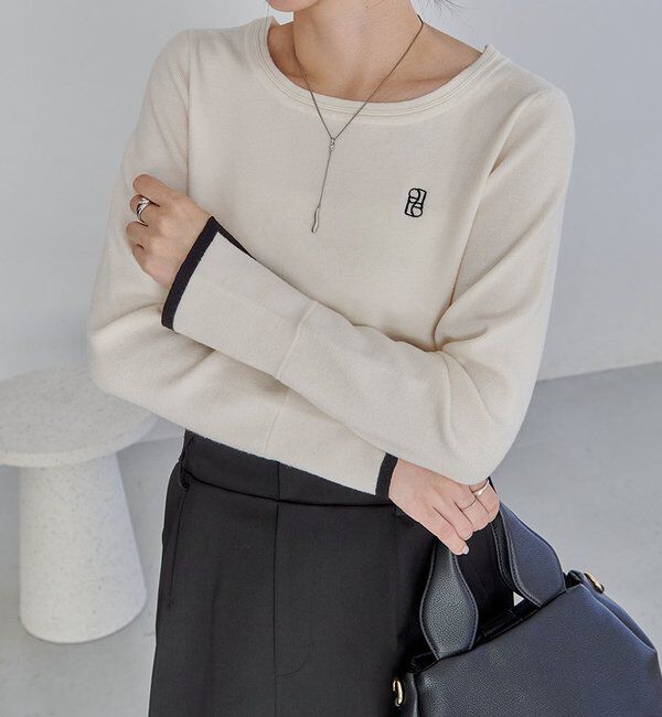  「1ポイントバイカラーニット」|ニット・セーター|