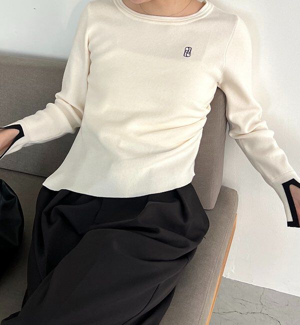  「1ポイントバイカラーニット」|ニット・セーター|