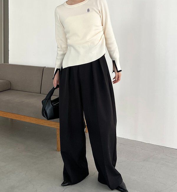  「1ポイントバイカラーニット」|ニット・セーター|