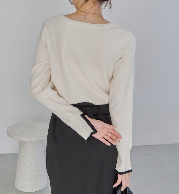  「1ポイントバイカラーニット」|ニット・セーター|