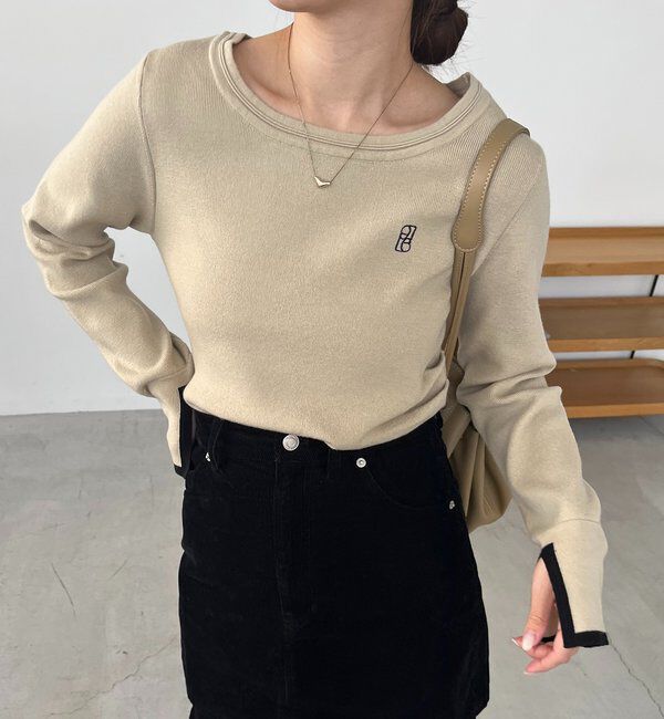  「1ポイントバイカラーニット」|ニット・セーター|