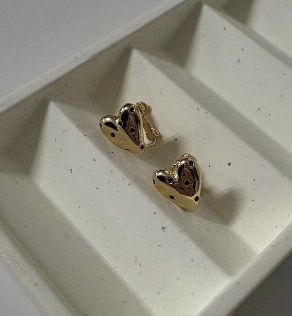  「〈GOLDY/ゴールディ〉ドットハートプチイヤリング」|リング|ゴールド