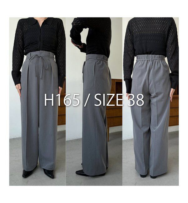  「【低身長サイズあり】ピンタックリボンパンツ」|チノ|