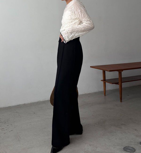  「【低身長サイズあり】ピンタックリボンパンツ」|チノ|