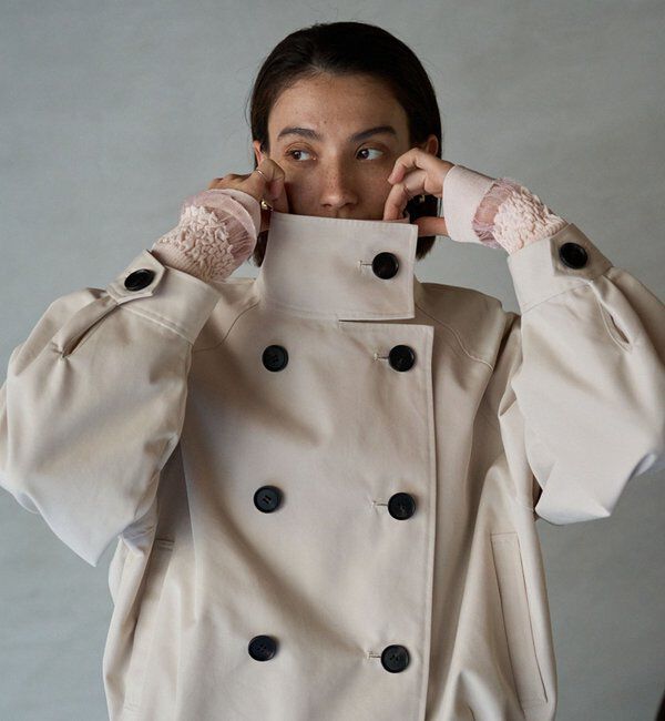  「【サイズ展開あり】ショートトレンチコート」|トレンチコート|エクリュ