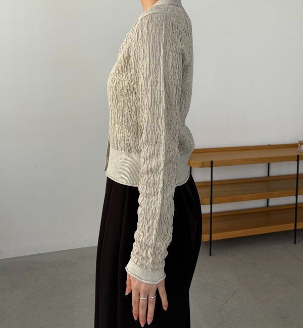  「変形シャーリングポロカーディガン」|カーディガン|