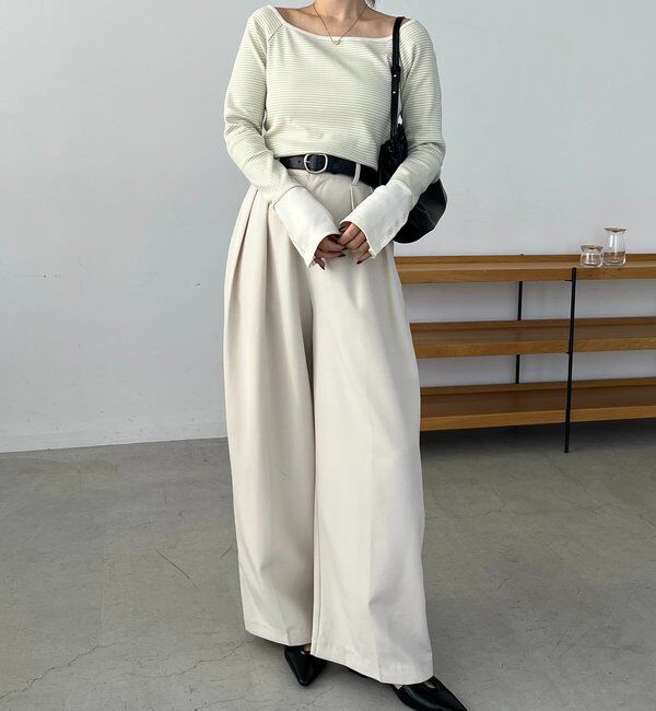  「ボーダー袖ボタンロンＴ」|Tシャツ・カットソー|