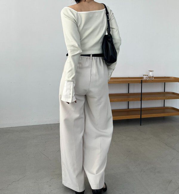  「ボーダー袖ボタンロンＴ」|Tシャツ・カットソー|