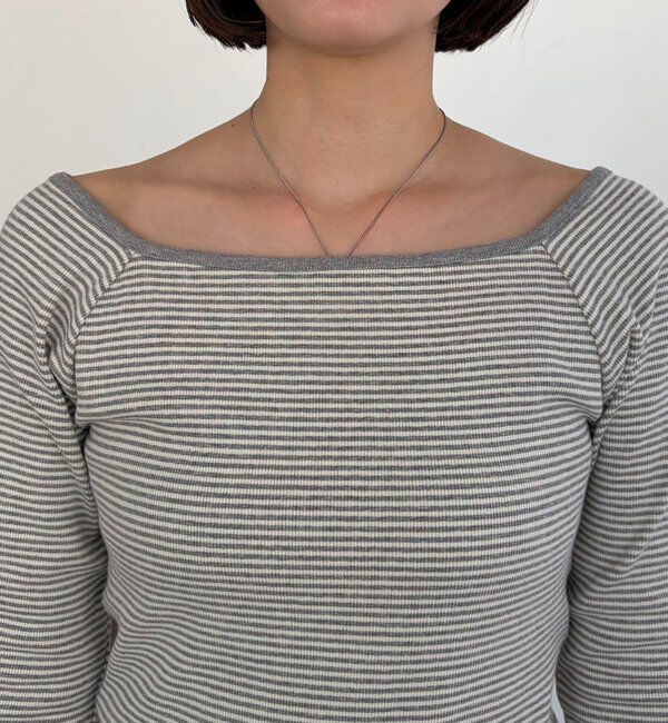  「ボーダー袖ボタンロンＴ」|Tシャツ・カットソー|