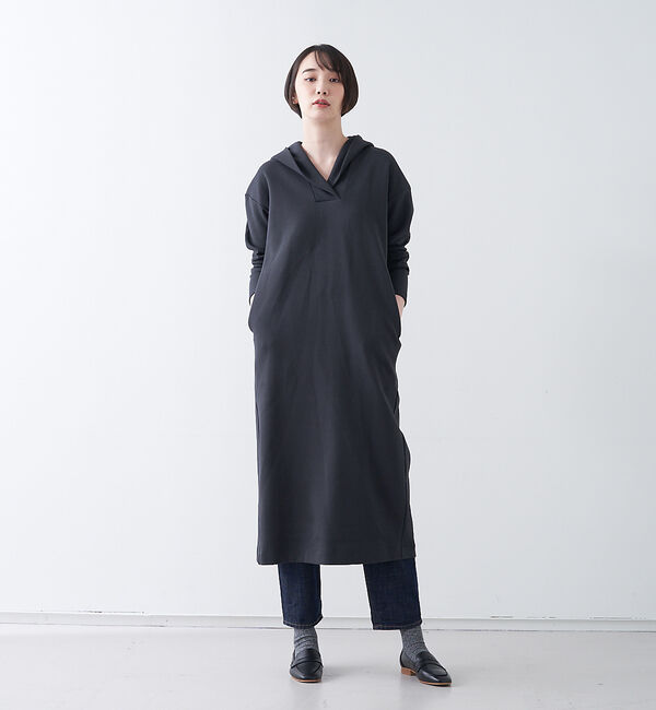 collex「ダンボールニット　パーカーロングワンピース」|ワンピース|チャコールグレー