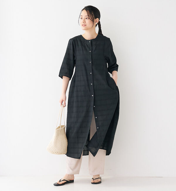 collex「＜手洗い可＞チェック織柄ガウンワンピース」|ワンピース|