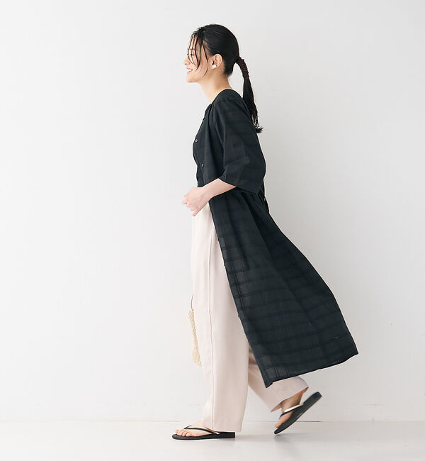 collex「＜手洗い可＞チェック織柄ガウンワンピース」|ワンピース|