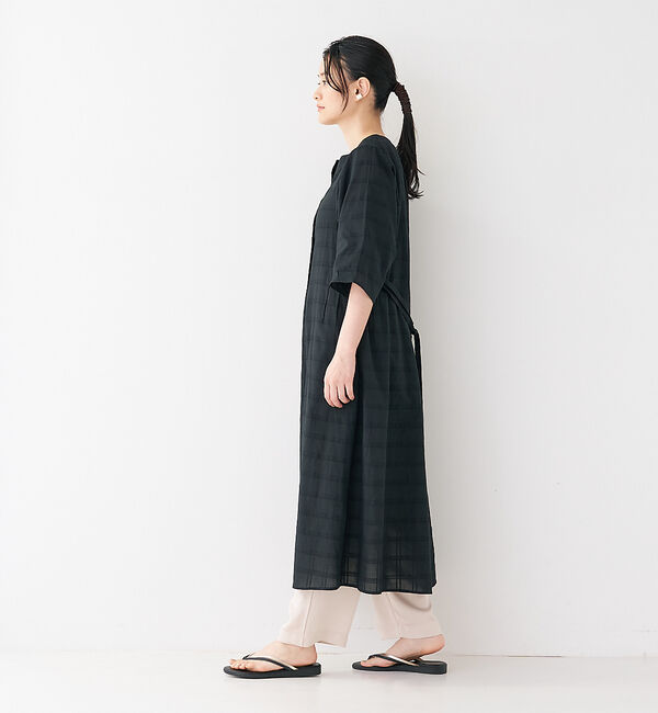 collex「＜手洗い可＞チェック織柄ガウンワンピース」|ワンピース|