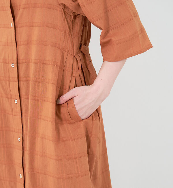 collex「＜手洗い可＞チェック織柄ガウンワンピース」|ワンピース|