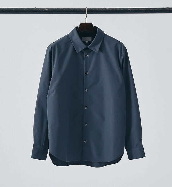 ABAHOUSE「【ナチュラルストレッチ】リラックス レギュラーカラー シャツ / シャツブルゾン」|シャツ・ブラウス|ネイビー