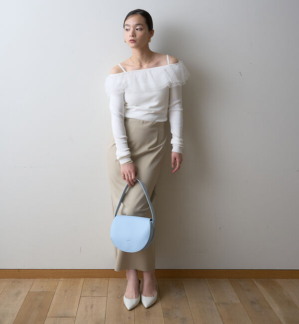 Rouge vif「【一部店舗限定】オフショルチュールリブプルオーバー」|ニット・セーター|