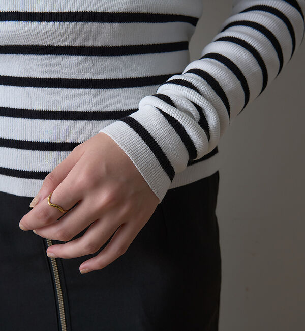 Rouge vif「【一部店舗限定】オフショルチュールリブプルオーバー」|ニット・セーター|