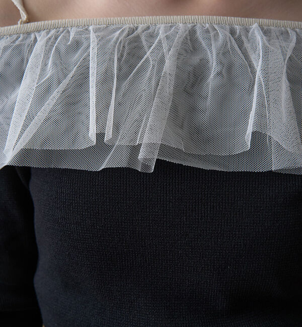 Rouge vif「【一部店舗限定】オフショルチュールリブプルオーバー」|ニット・セーター|