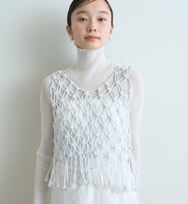 Rouge vif「【一部店舗限定】マクラメニットベスト」|ベスト・ジレ|