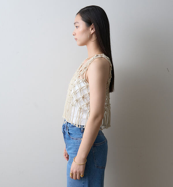 Rouge vif「【一部店舗限定】マクラメニットベスト」|ベスト・ジレ|