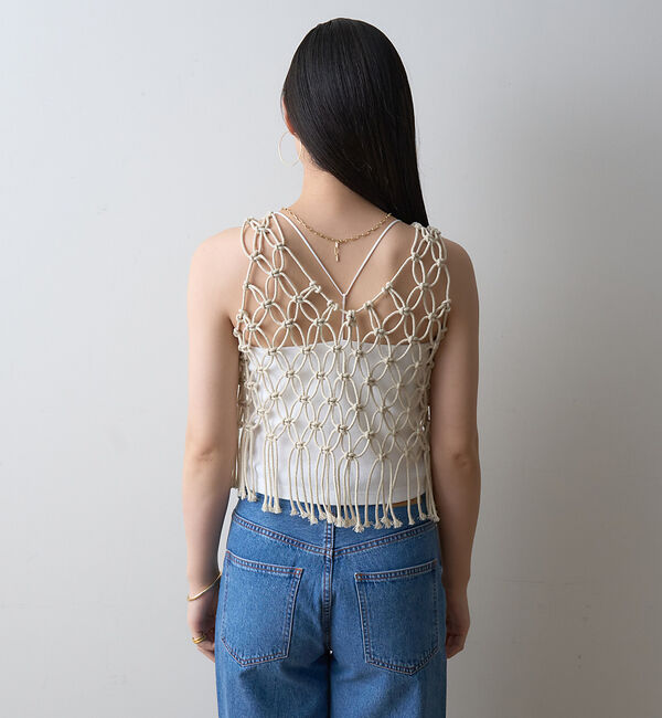 Rouge vif「【一部店舗限定】マクラメニットベスト」|ベスト・ジレ|