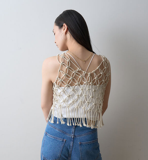 Rouge vif「【一部店舗限定】マクラメニットベスト」|ベスト・ジレ|