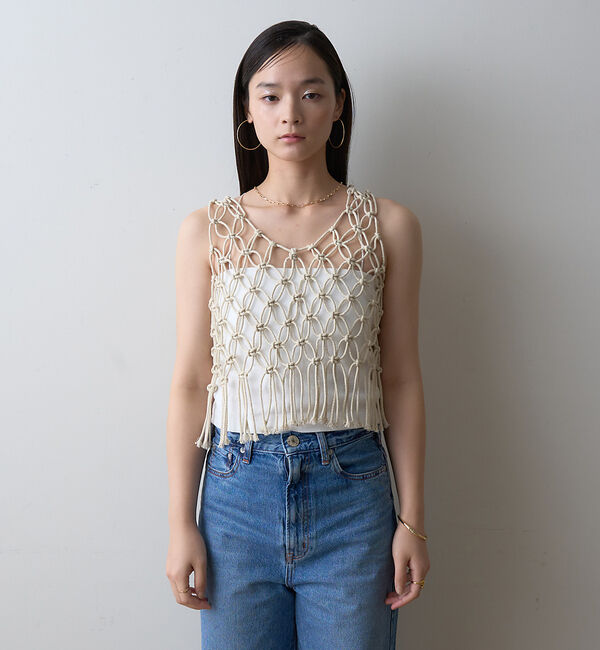 Rouge vif「【一部店舗限定】マクラメニットベスト」|ベスト・ジレ|