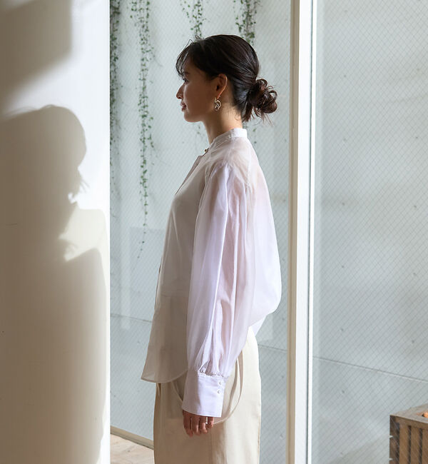 Rouge vif「タックボリューム袖シアーブラウス」|シャツ・ブラウス|