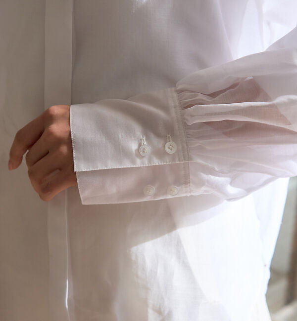 Rouge vif「タックボリューム袖シアーブラウス」|シャツ・ブラウス|