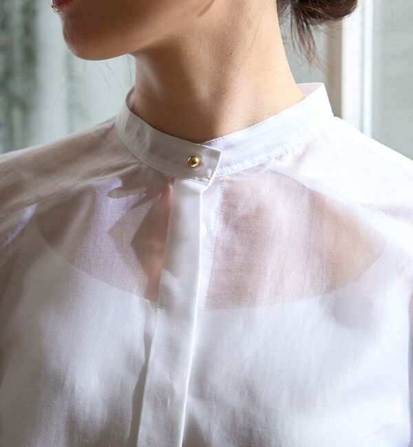 Rouge vif「タックボリューム袖シアーブラウス」|シャツ・ブラウス|