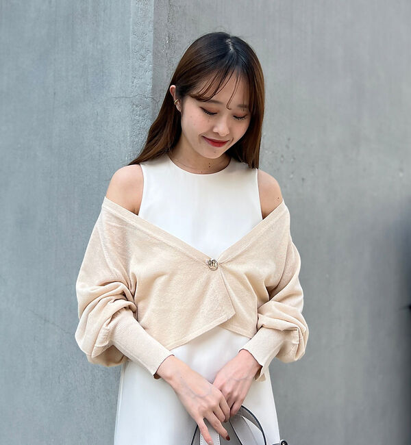 Rouge vif「【一部店舗限定】【2点セット】シアーショートカーディガン&times;ノースリーブワンピセッ」|ワンピース|