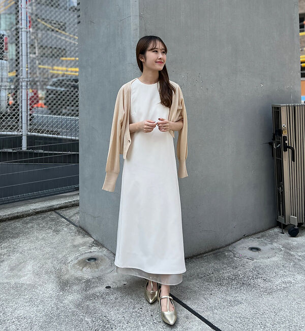 Rouge vif「【一部店舗限定】【2点セット】シアーショートカーディガン&times;ノースリーブワンピセッ」|ワンピース|