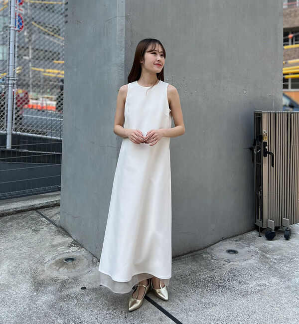 Rouge vif「【一部店舗限定】【2点セット】シアーショートカーディガン&times;ノースリーブワンピセッ」|ワンピース|