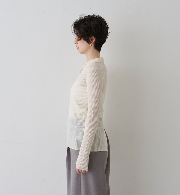 Rouge vif「防縮Wシアーポロリブニット【予約】」|ニット・セーター|