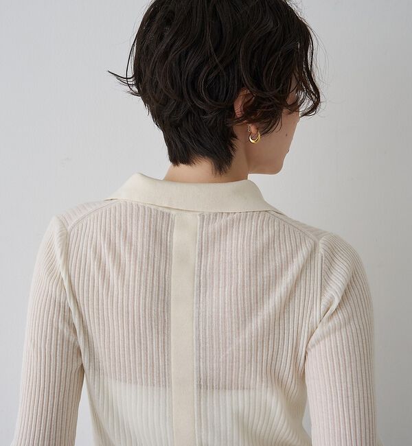 Rouge vif「防縮Wシアーポロリブニット【予約】」|ニット・セーター|