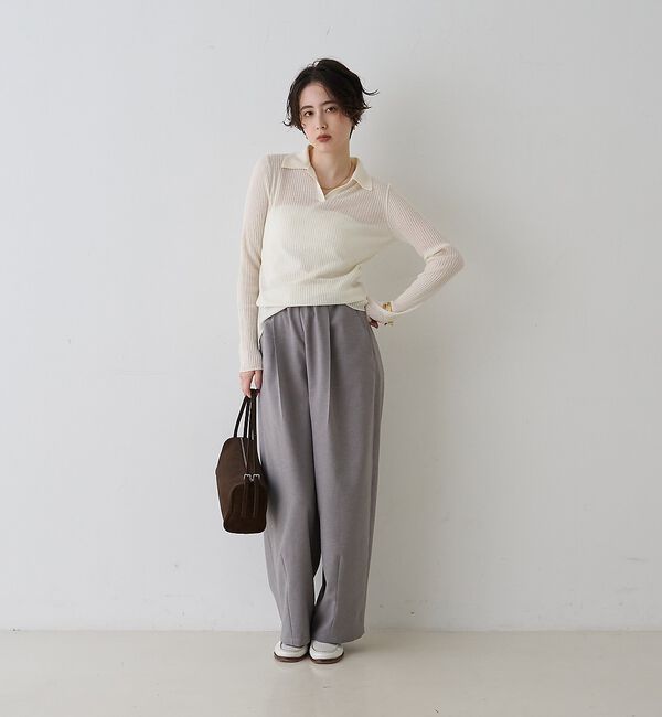 Rouge vif「防縮Wシアーポロリブニット【予約】」|ニット・セーター|