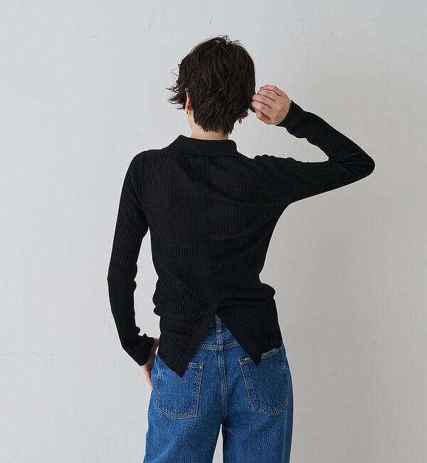 Rouge vif「防縮Wシアーポロリブニット【予約】」|ニット・セーター|