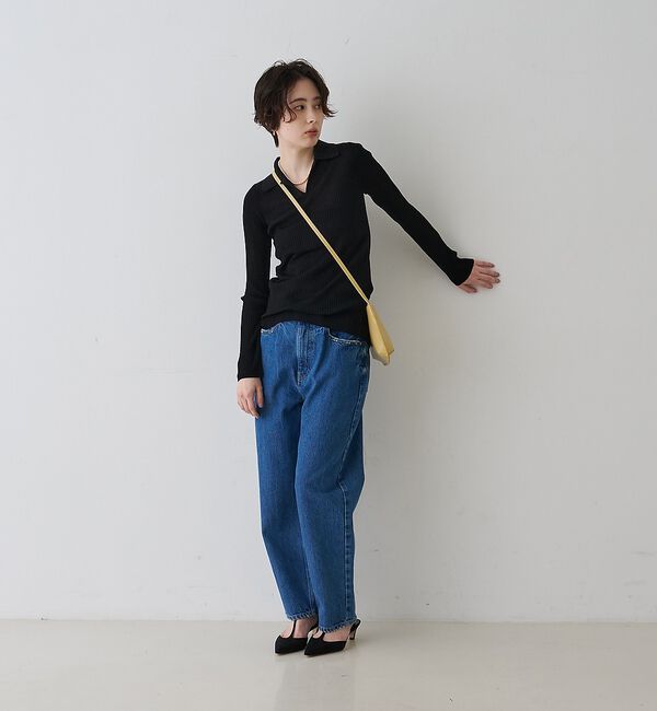 Rouge vif「防縮Wシアーポロリブニット【予約】」|ニット・セーター|