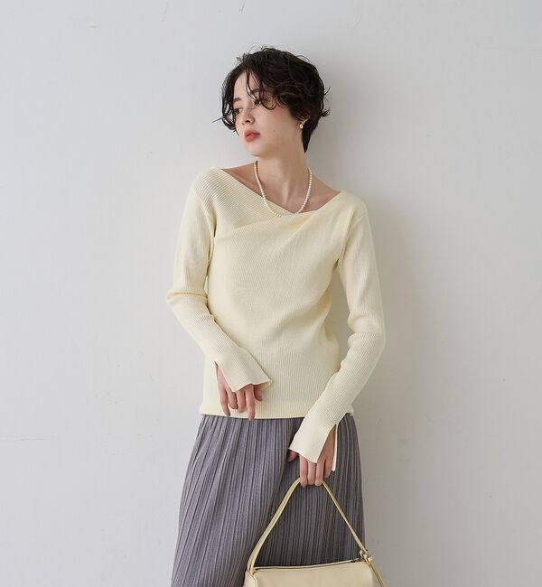 Rouge vif「【一部店舗限定】ドレープスリットスリーブリブニット【予約】」|ニット・セーター|