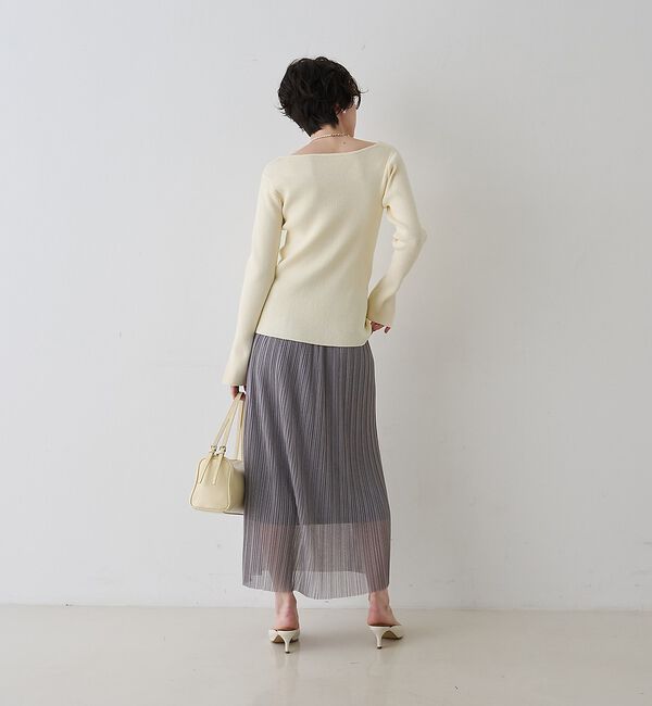 Rouge vif「【一部店舗限定】ドレープスリットスリーブリブニット【予約】」|ニット・セーター|