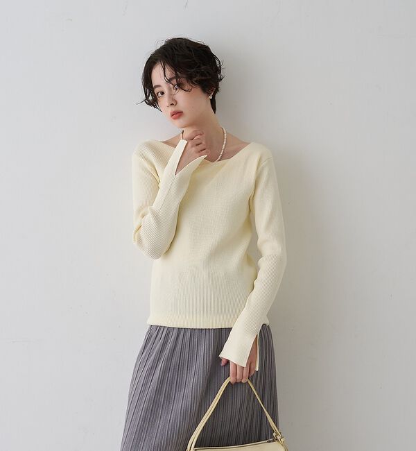 Rouge vif「【一部店舗限定】ドレープスリットスリーブリブニット【予約】」|ニット・セーター|