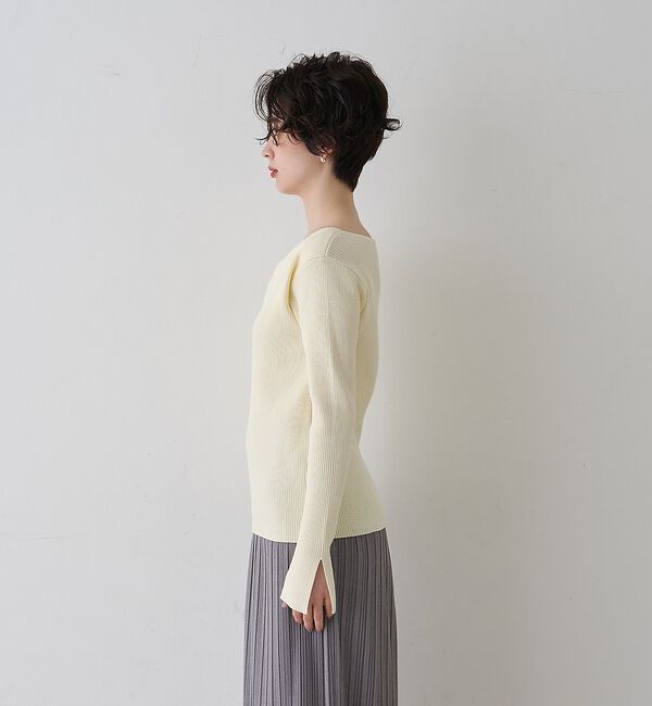 Rouge vif「【一部店舗限定】ドレープスリットスリーブリブニット【予約】」|ニット・セーター|