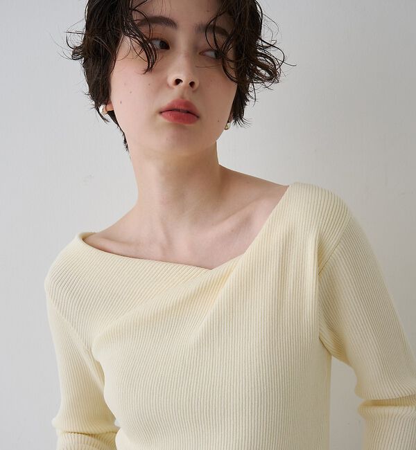 Rouge vif「【一部店舗限定】ドレープスリットスリーブリブニット【予約】」|ニット・セーター|