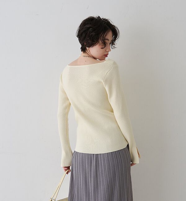 Rouge vif「【一部店舗限定】ドレープスリットスリーブリブニット【予約】」|ニット・セーター|