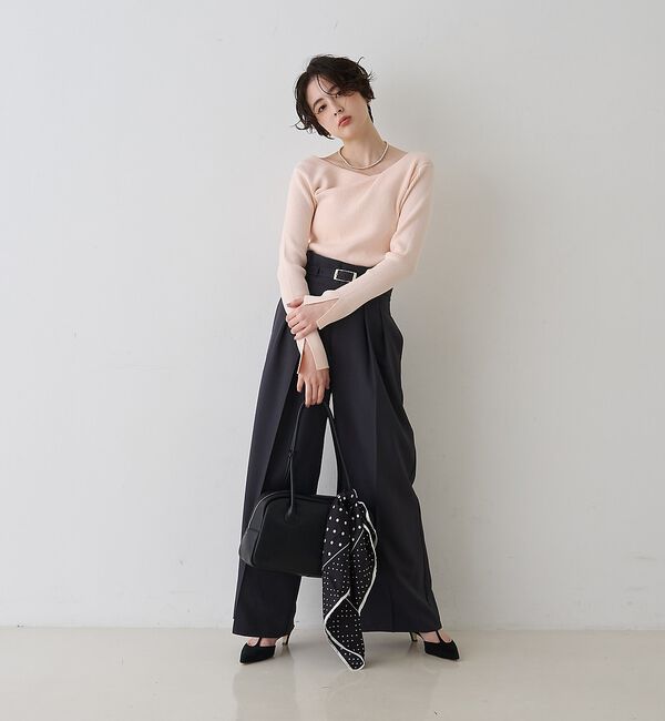 Rouge vif「【一部店舗限定】ドレープスリットスリーブリブニット【予約】」|ニット・セーター|