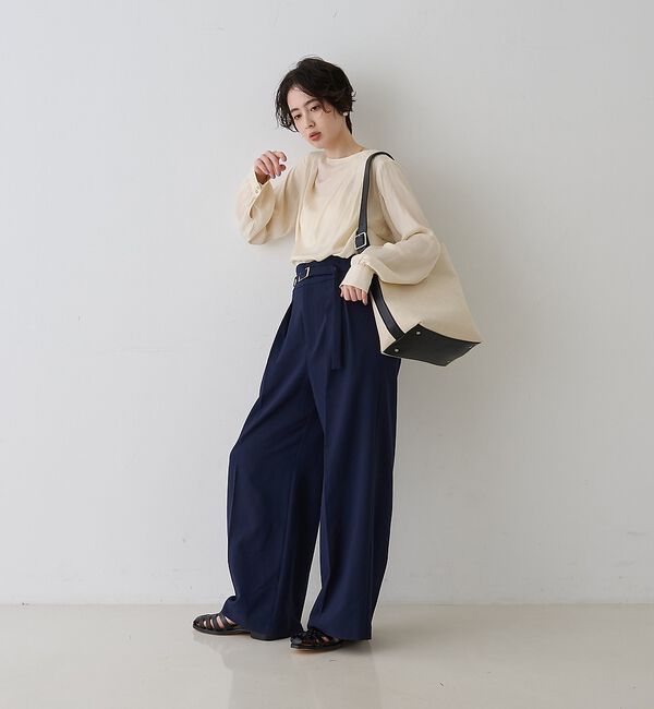 Rouge vif「【一部店舗限定】ドレープサテンブラウス【予約】」|シャツ・ブラウス|