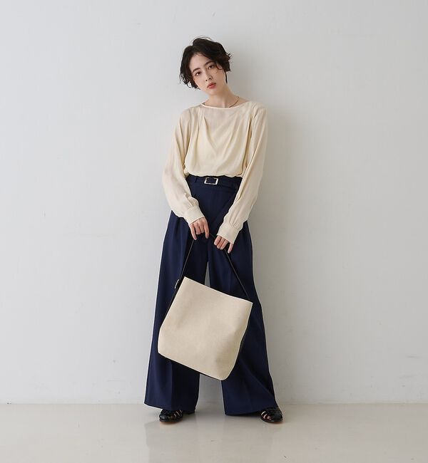 Rouge vif「【一部店舗限定】ドレープサテンブラウス【予約】」|シャツ・ブラウス|