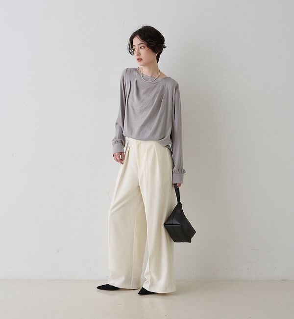 Rouge vif「【一部店舗限定】ドレープサテンブラウス【予約】」|シャツ・ブラウス|