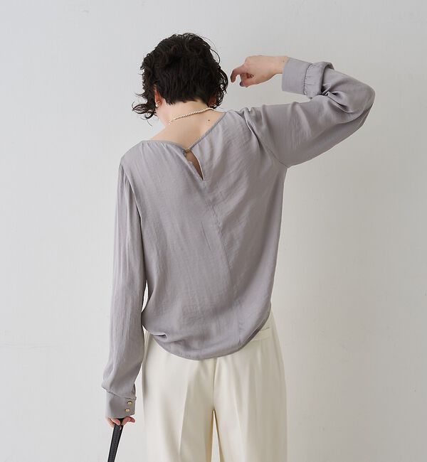 Rouge vif「【一部店舗限定】ドレープサテンブラウス【予約】」|シャツ・ブラウス|