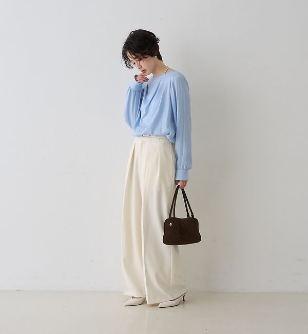 Rouge vif「【一部店舗限定】ドレープサテンブラウス【予約】」|シャツ・ブラウス|